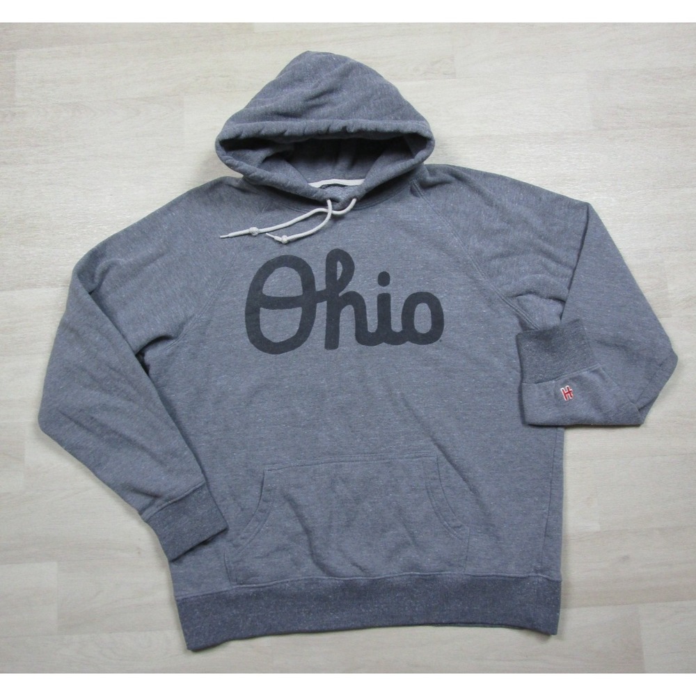 Homage THE Ohio State Buckeyes Script Hoodie Mens Large Gray Hooded Sweatshirt
